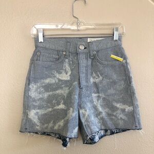Rag & Bone New York Maya High Waist Reverse Tie Dye Buttons Fly 4”Shorts Size 24
